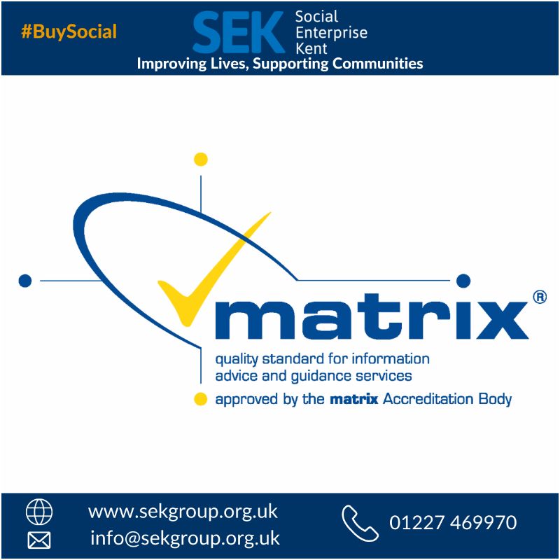We have been awarded the matrix standard! news item at Social Enterprise Kent CIC